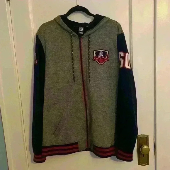 NFL Team Gear-Patriots Zip up hooded sweatshirt, Mens Size XL, Unisex - Picture 3 of 10